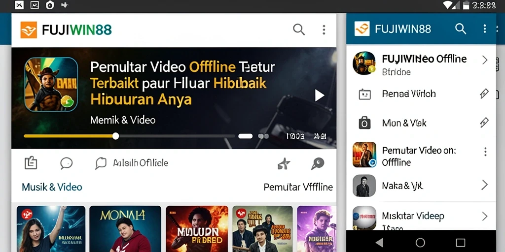 Antarmuka FUJIWIN88 yang intuitif dan fungsional untuk Pemutar Video Offline.