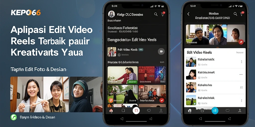Antarmuka pengguna KEPO66 saat mengedit video reels yang kreatif.