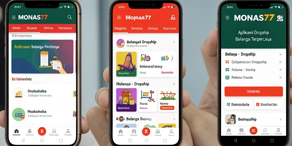 Tampilan antarmuka aplikasi MONAS77 yang user-friendly dan fungsional.