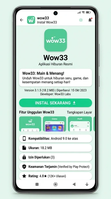 Tampilan halaman APK wow33